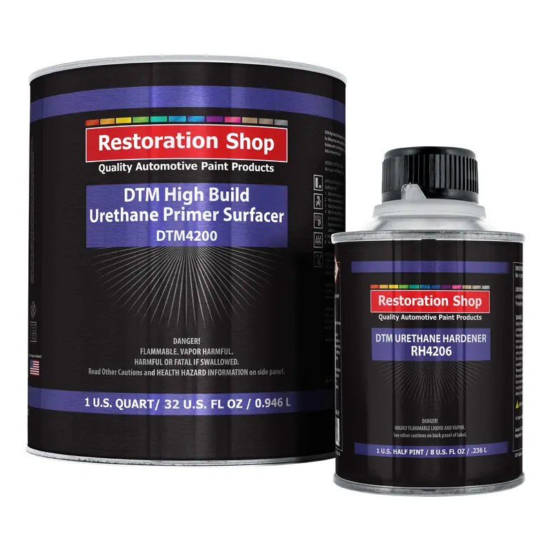1.25 Quart 2K High Build Primer Automotive Paint Kit - 1 Qt. Gray Urethane Primer Surfacer, 1/2 Pint Hardener, 4:1 Mix Ratio 1