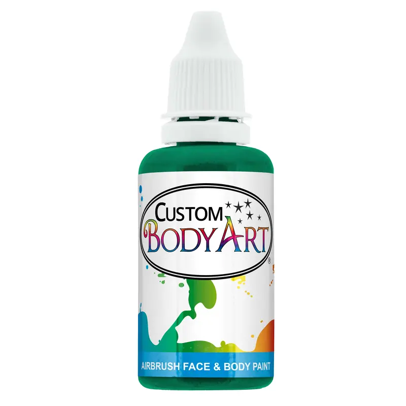 1 Oz Emerald Water-Based Air Brush Paint For Skin - Face & Body Airbrush Paint For Halloween, Cosplay, Theatrical Makeup & Temporary Tattoos 1
