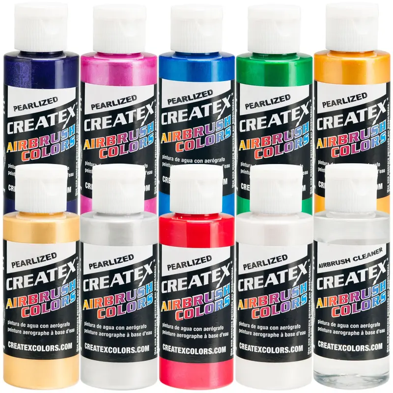 10 Color Pearlized Airbrush Paint Set, 2 Oz. Bottles 1