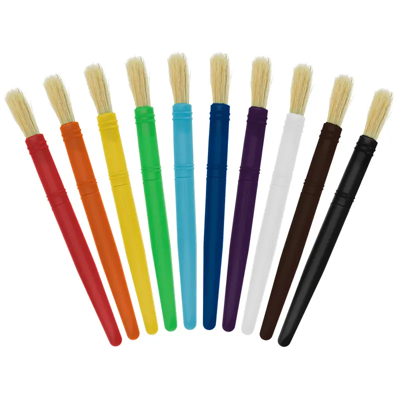 10-Piece Thick Paint Brush Set - Large Paint Brushes, Bulk Classroom Painting Brushes For Crafts, Tempera, Painting Projects, Posters, Pumpkin & Acrylic Art 1