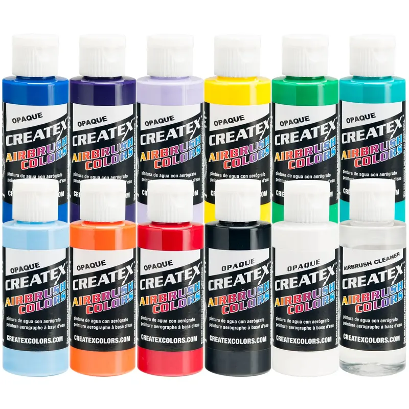 12 Color Opaque Airbrush Paint Set, 2 Oz. Bottles 1