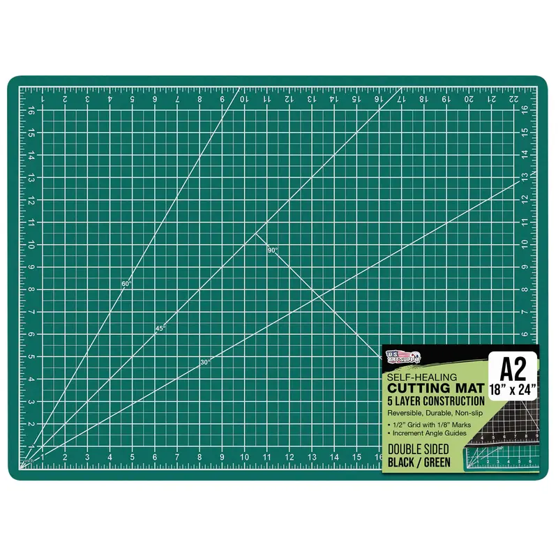 18" X 24" Self-Healing Cutting Mat 5-Ply - Double-Sided Green/Black Craft Mat, Non-Slip Cutting Mats For Crafts, Sewing, Quilting, Scrapbooking 1