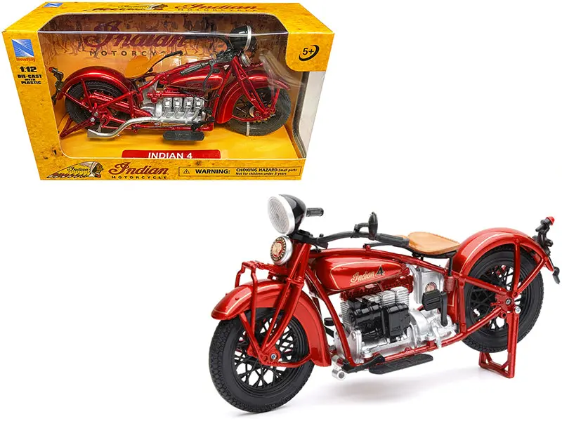 1930 Indian 4 Red 1/12 Diecast Motorcycle Model By New Ray 1