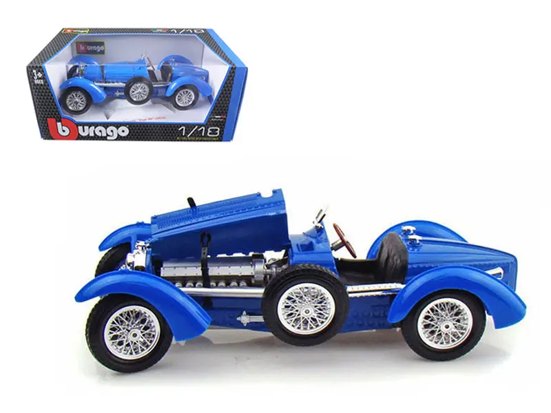 1934 Bugatti Type 59 Blue 1/18 Diecast Model Car By Bburago 1
