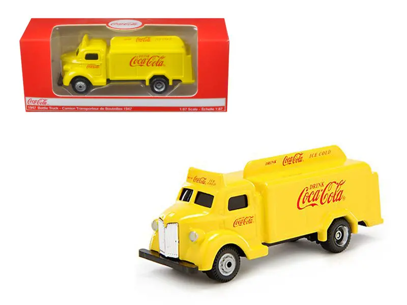 1947 Coca Cola Delivery Bottle Truck Yellow 1/87 Diecast Model By Motorcity Classics 1