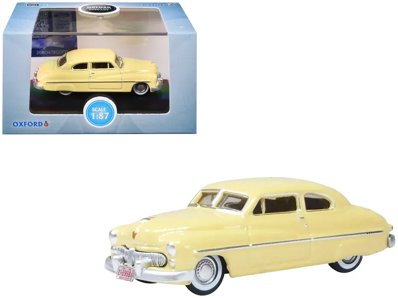 1949 Mercury 8 Coupe Calabash Yellow 1/87 (Ho) Scale Diecast Model Car By Oxford Diecast 1