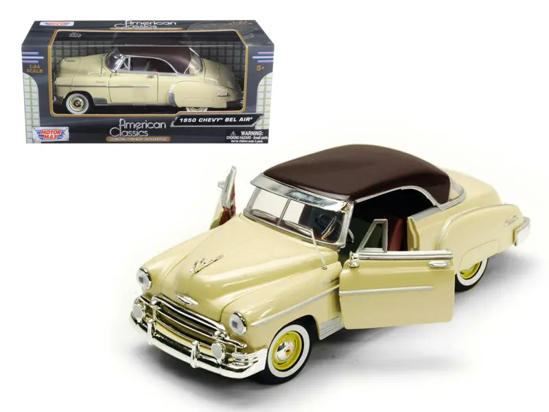 1950 Chevrolet Bel Air Cream 1/24 Diecast Model Car By Motormax 1