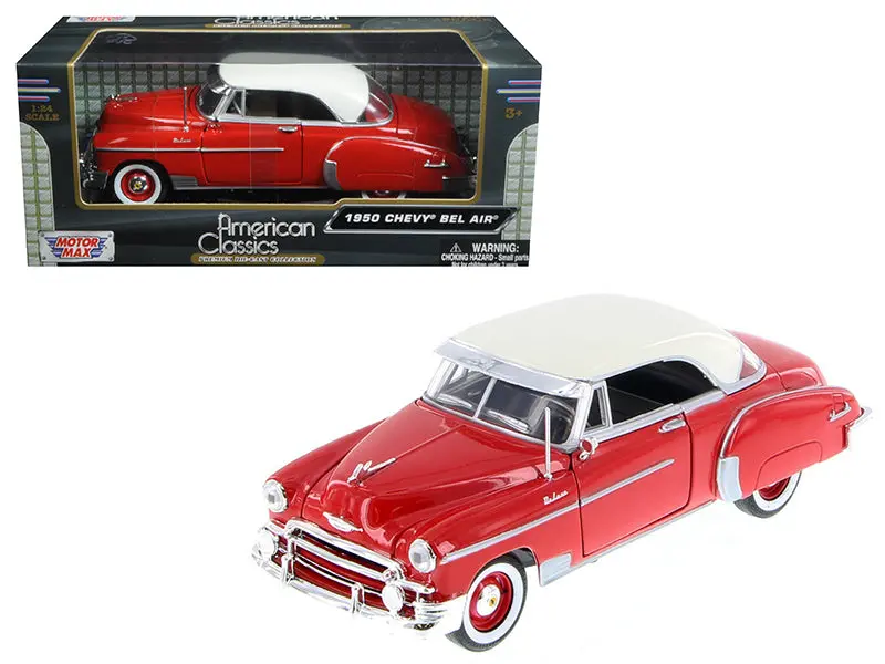1950 Chevrolet Bel Air Red 1/24 Diecast Car Model By Motormax 1