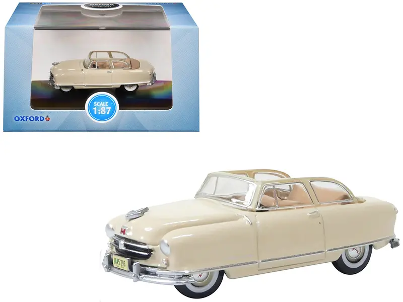 1950 Nash Rambler Custom Landau Convertible (Open) Champagne Ivory 1/87 (Ho) Scale Diecast Model Car By Oxford Diecast 1