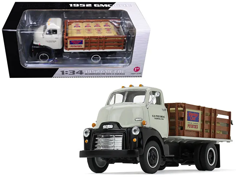 1952 Gmc Coe Stake Truck With Sack Load K & B Potato Farms Inc. 1/34 Diecast Model By First Gear 1