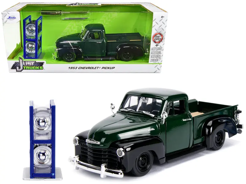 1953 Chevrolet 3100 Pickup Truck Green With Extra Wheels "Just Trucks" Series 1/24 Diecast Model Car By Jada 1
