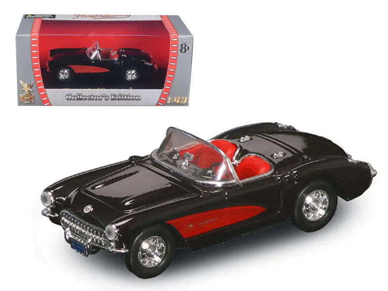 1957 Chevrolet Corvette Convertible Black 1/43 Diecast Model Car By Road Signature 1