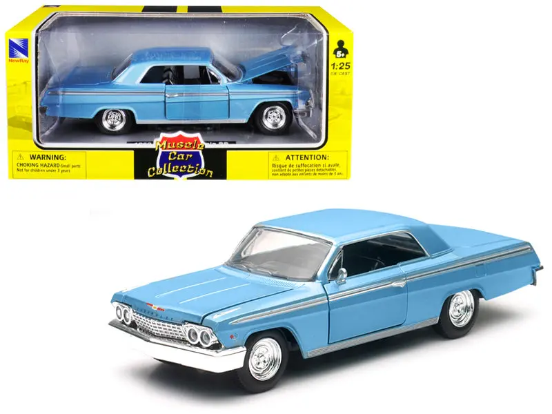1962 Chevrolet Impala Ss Blue 1/25 Diecast Model Car By New Ray 1