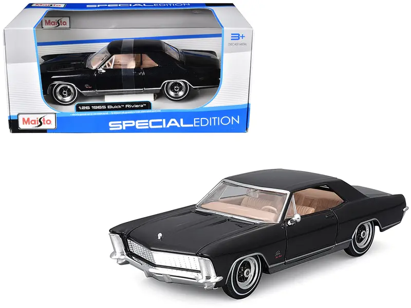 1965 Buick Riviera Gran Sport Black Metallic "Special Edition" Series 1/26 Diecast Model Car By Maisto 1