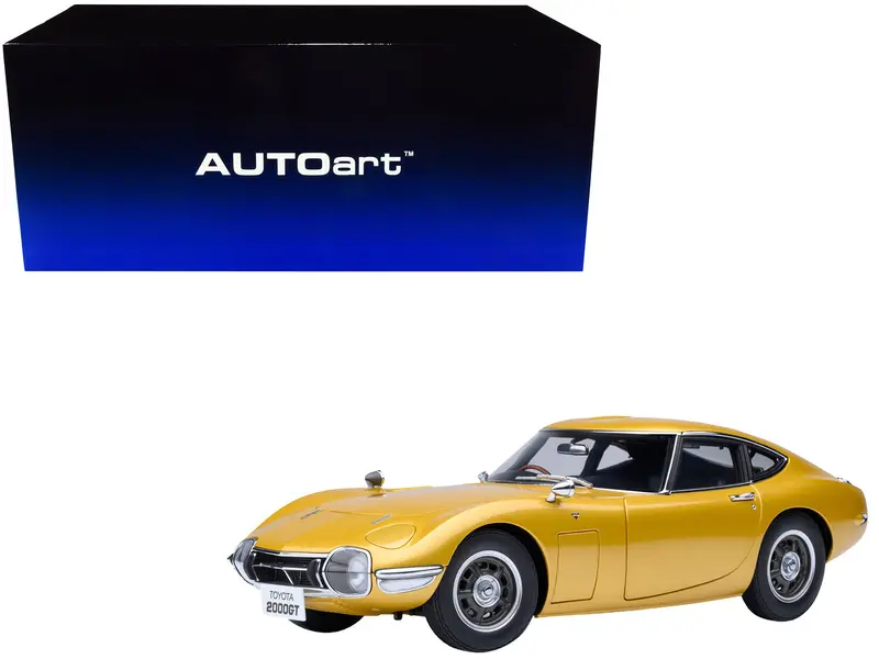 1967 Toyota 2000Gt Rhd (Right Hand Drive) Gold Metallic 1/18 Model Car By Autoart 1