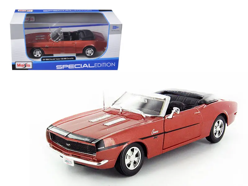 1968 Chevrolet Camaro Ss 396 Convertible Bronze 1/24 Diecast Model Car By Maisto 1