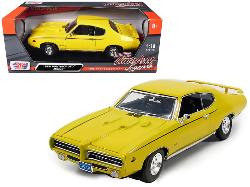 1969 Pontiac Gto Judge Yellow 1/18 Diecast Model Car By Motormax 1