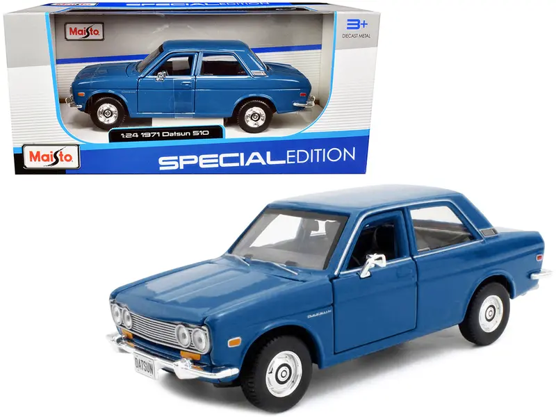 1971 Datsun 510 Blue "Special Edition" 1/24 Diecast Model Car By Maisto 1