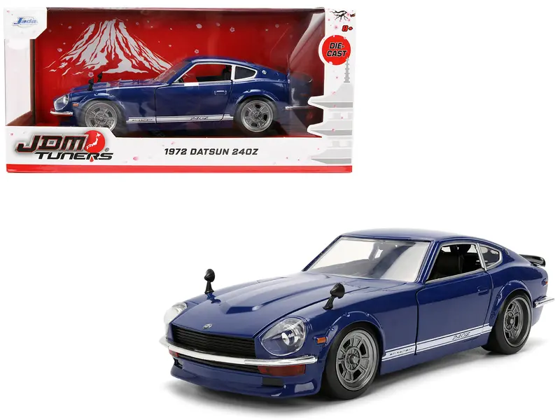 1972 Datsun 240Z Blue With White Stripes "Jdm Tuners" Series 1/24 Diecast Model Car By Jada 1