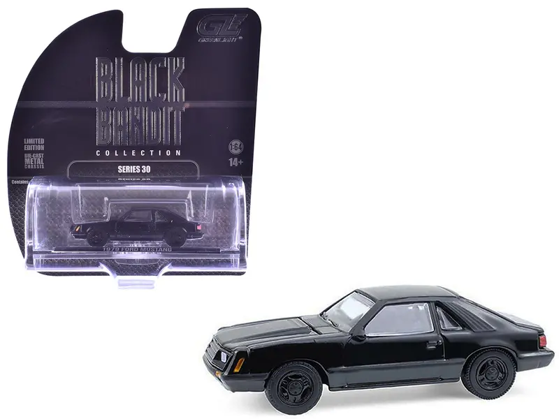 1979 Ford Mustang Fastback Black "Black Bandit" Series 30 1/64 Diecast Model Car By Greenlight 1