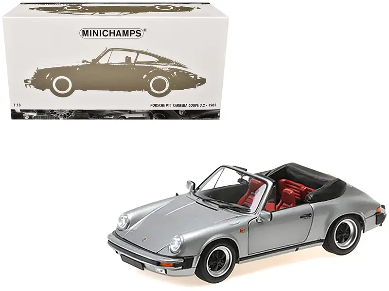 1983 Porsche 911 Carrera Cabriolet 3.2 Gray Metallic 1/18 Diecast Model Car By Minichamps 1