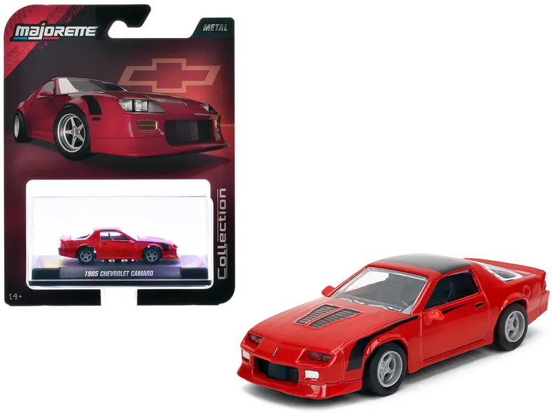 1985 Chevrolet Camaro Red With Black Top And Stripes "Collection" Series 1/64 Diecast Model Car By Majorette 1