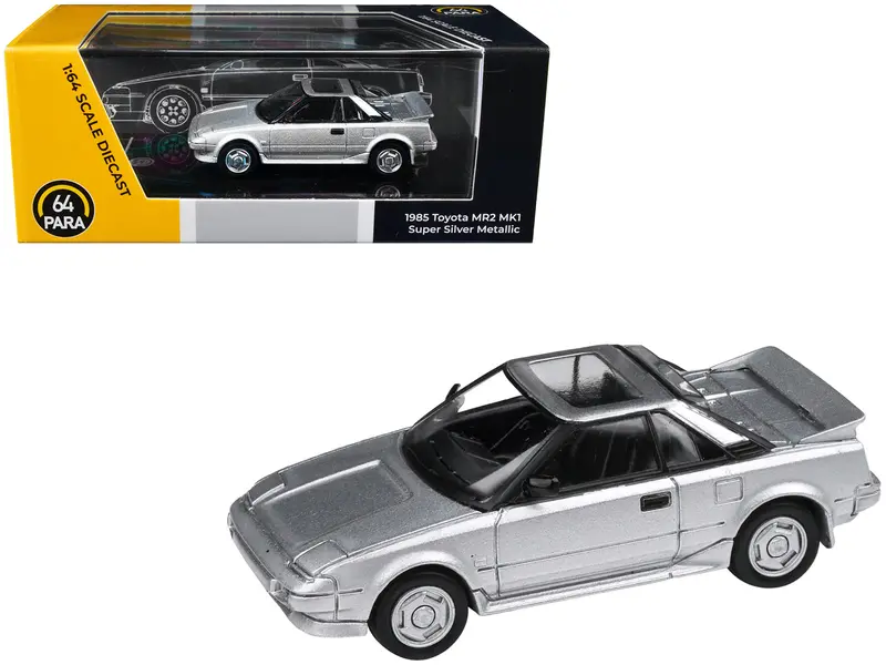 1985 Toyota Mr2 Mk1 Super Silver Metallic With Sunroof 1/64 Diecast Model Car By Paragon Models 1