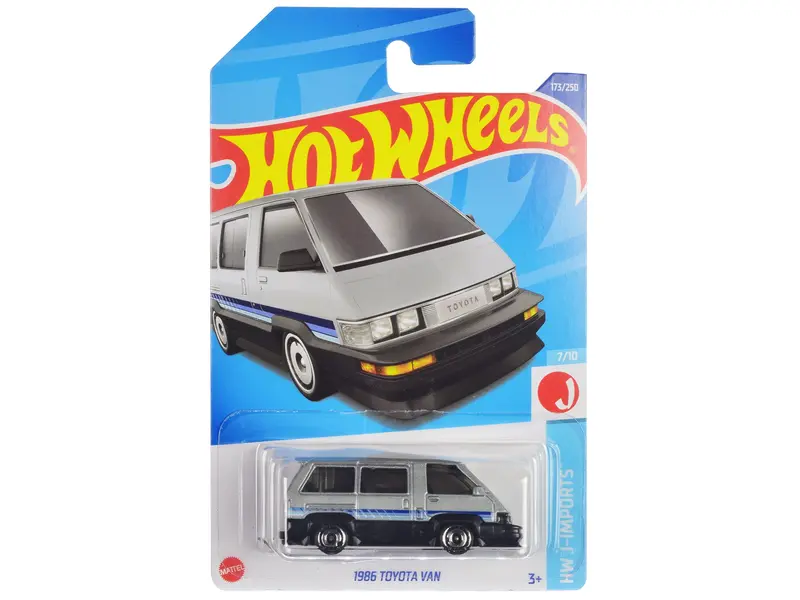 1986 Toyota Van Silver Metallic And Black With Stripes "Hw J-Imports" Series Diecast Model Car By Hot Wheels 1