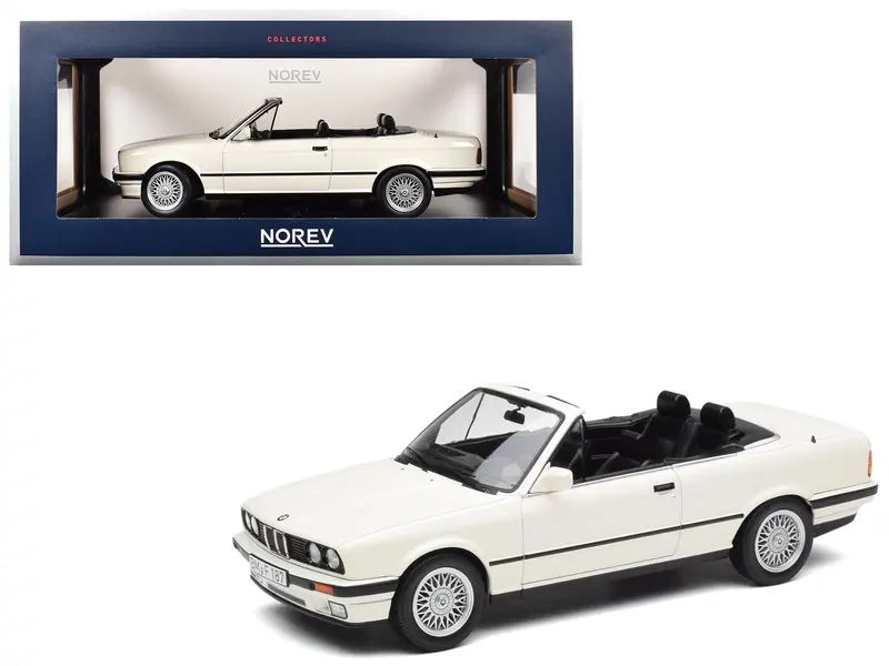 1991 Bmw 325I Cabriolet Alpine White 1/18 Diecast Model Car By Norev 1