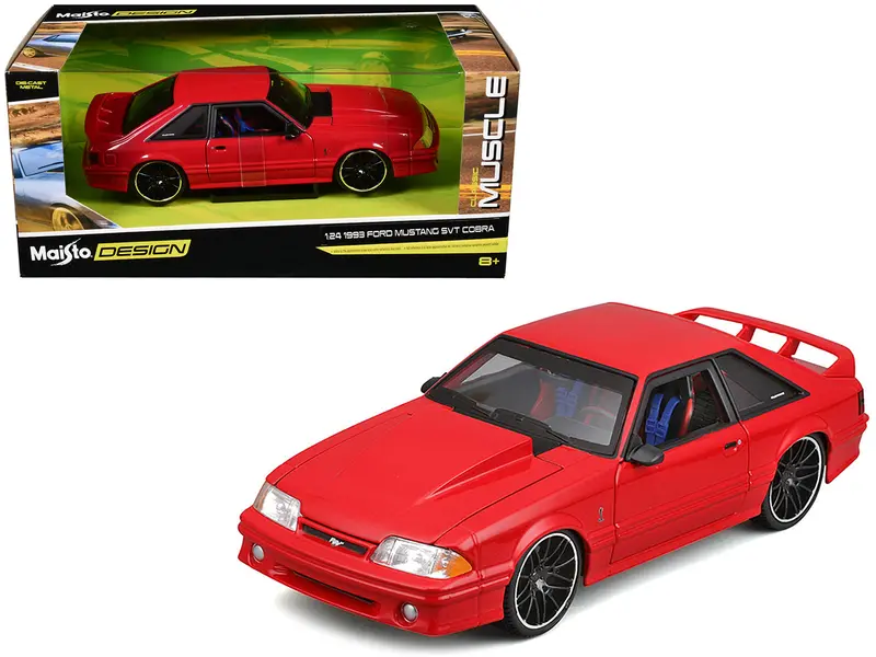 1993 Ford Mustang Svt Cobra Red "Classic Muscle" "Maisto Design" Series 1/24 Diecast Model Car By Maisto 1