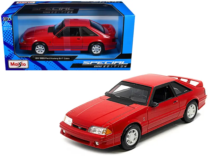 1993 Ford Mustang Svt Cobra Red "Special Edition" Series 1/24 Diecast Model Car By Maisto 1