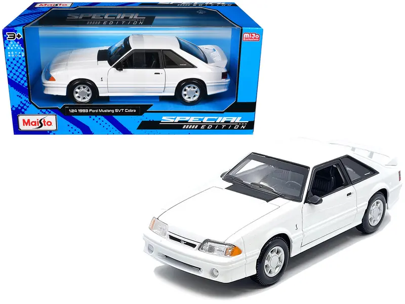 1993 Ford Mustang Svt Cobra White "Special Edition" Series 1/24 Diecast Model Car By Maisto 1