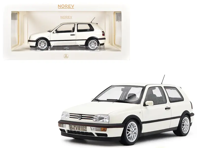 1996 Volkswagen Golf Gti Candy White "20 Years Anniversary Edition" 1/18 Diecast Model Car By Norev 1