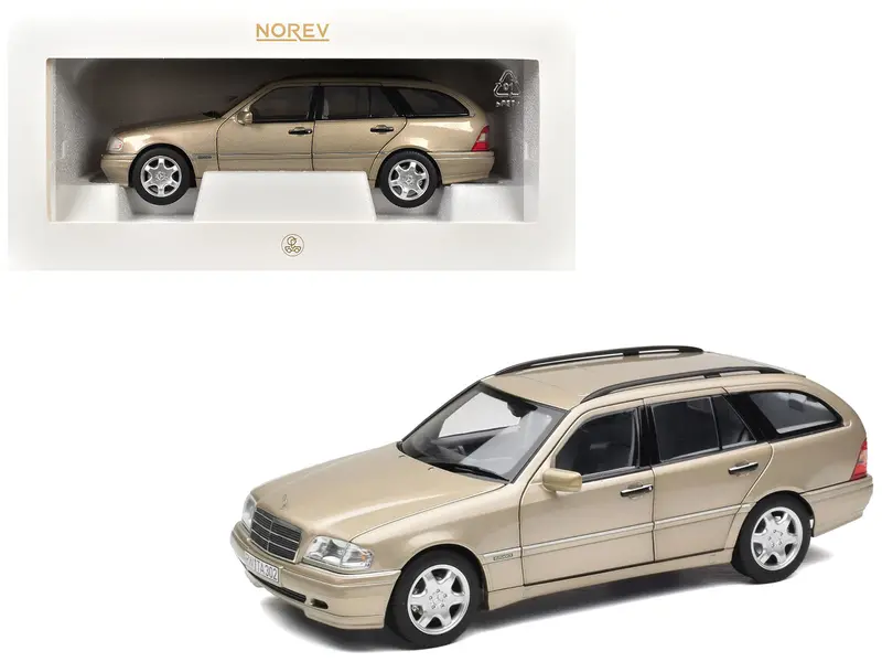 1997 Mercedes-Benz C-Class T-Model Smoke Silver Metallic 1/18 Diecast Model Car By Norev 1