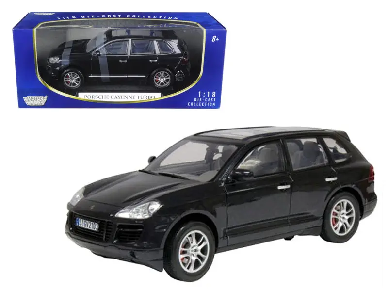 2008 Porsche Cayenne Turbo Metallic Black 1/18 Diecast Model Car By Motormax 1