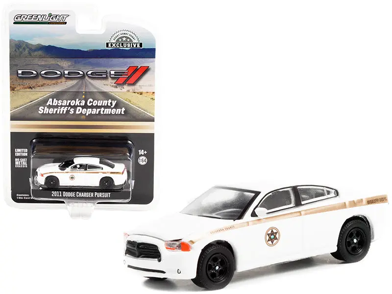 2011 Dodge Charger Pursuit White "Absaroka County Sheriff's Department" "Hobby Exclusive" 1/64 Diecast Model Car By Greenlight 1