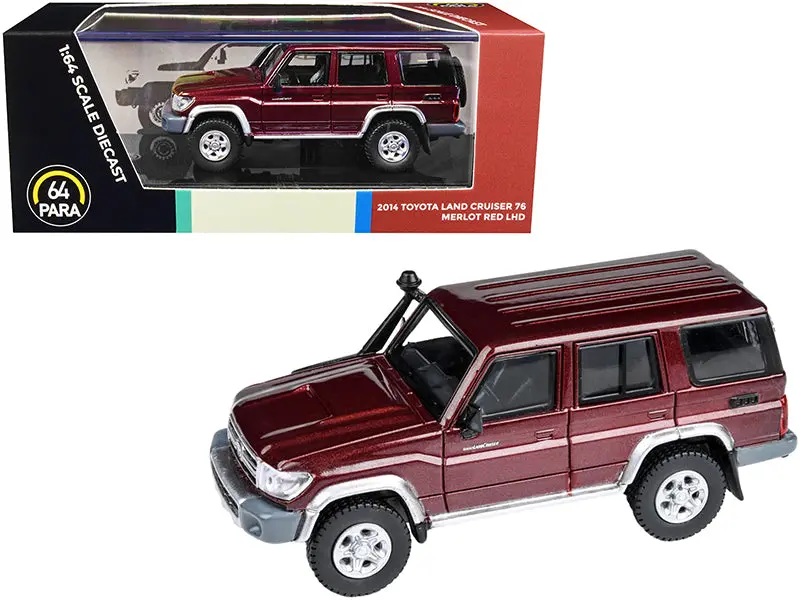 2014 Toyota Land Cruiser 76 Merlot Red Metallic 1/64 Diecast Model Car By Paragon Models 1