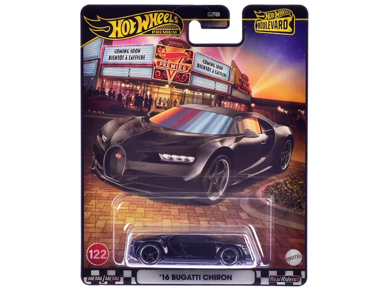 2016 Bugatti Chiron Black "Boulevard" Series Diecast Model Car By Hot Wheels 1