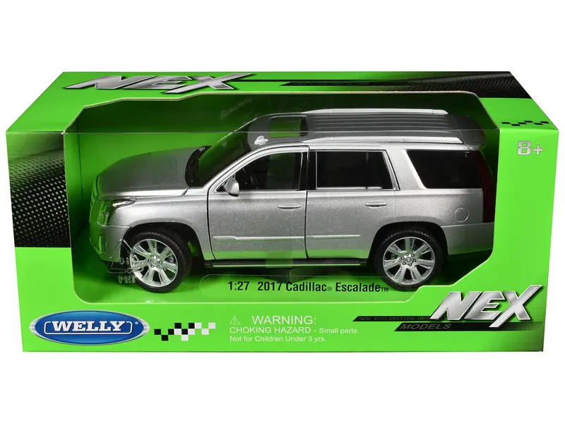 2017 Cadillac Escalade With Sunroof Silver Metallic 1/24-1/27 Diecast Model Car By Welly 1