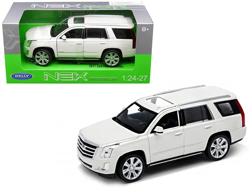 2017 Cadillac Escalade With Sunroof White 1/24-1/27 Diecast Model Car By Welly 1
