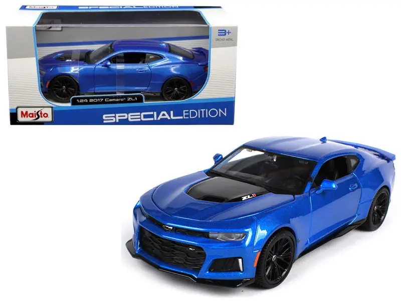 2017 Chevrolet Camaro Zl1 Blue Metallic 1/24 Diecast Model Car By Maisto 1
