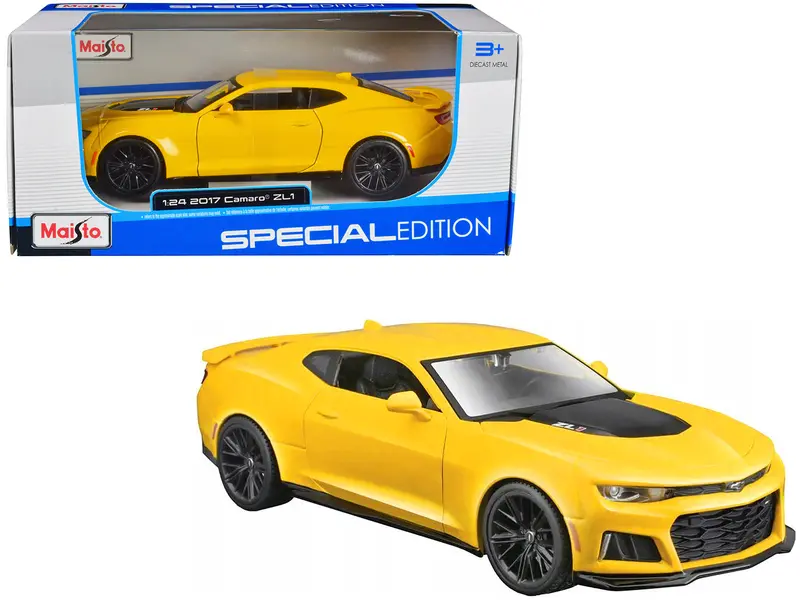 2017 Chevrolet Camaro Zl1 Yellow Metallic "Special Edition" 1/24 Diecast Model Car By Maisto 1