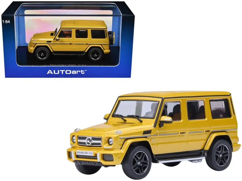 2017 Mercedes-Benz Amg G 63 Solar Beam Yellow 1/64 Model Car By Autoart 1