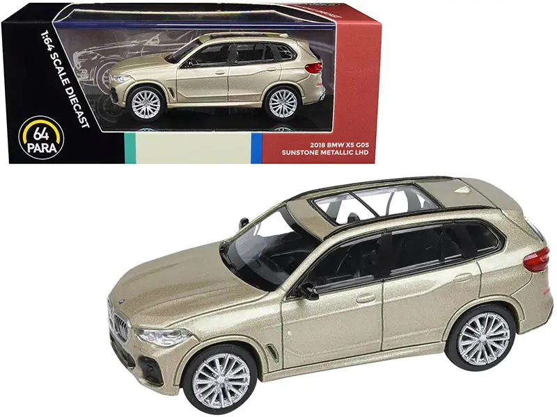2018 Bmw X5 G05 With Sunroof Sunstone Gold Metallic 1/64 Diecast Model Car By Paragon Models 1