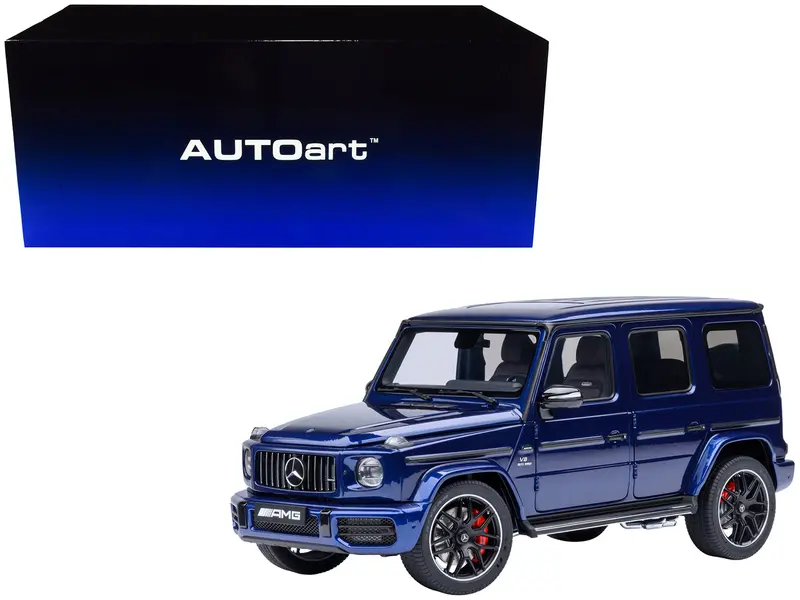 2019 Mercedes-Benz Amg G63 Brilliant Blue Metallic 1/18 Model Car By Autoart 1