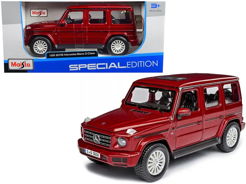 2019 Mercedes Benz G-Class With Sunroof Red Metallic 1/25 Diecast Model Car By Maisto 1