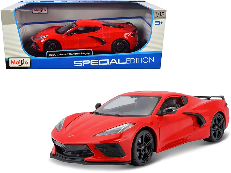 2020 Chevrolet Corvette Stingray C8 Red 1/18 Diecast Model Car By Maisto 1