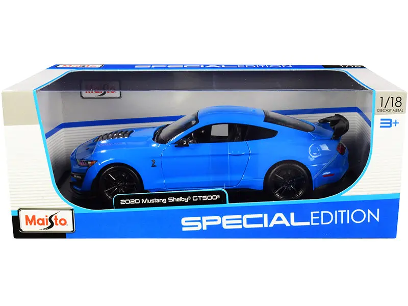 2020 Ford Mustang Shelby Gt500 Light Blue "Special Edition" 1/18 Diecast Model Car By Maisto 1