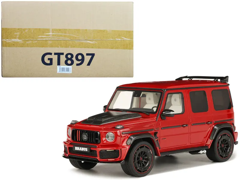 2022 Brabus 900 Rocket Edition Red With Carbon Hood 1/18 Model Car By Gt Spirit 1