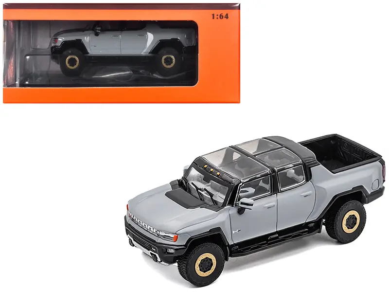 2022 Gmc Hummer Ev Pickup Truck Gray 1/64 Diecast Model Car By Gcd 1